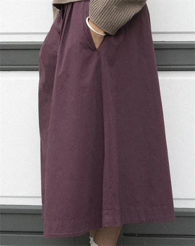 Elsk - Poplin Nederdel - Aged Maroon